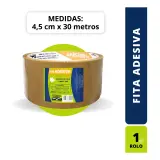 Fita Adesiva Larga Marrom 4,5 cm x 30 metros Empacotamento 2