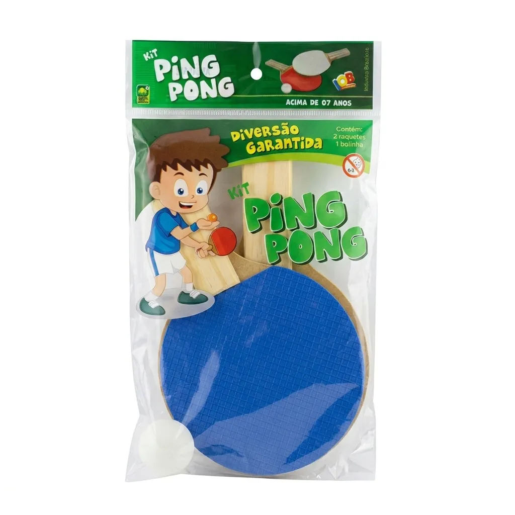 KIT C/ 2 RAQUETES PING PONG E 1 BOLA REF44