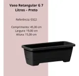 VASO RETANGULAR 7 L PRETO 0322 3